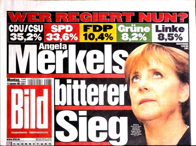 2005-09-19 Wer regiert uns nun. Angela Merkels bitterer Sieg